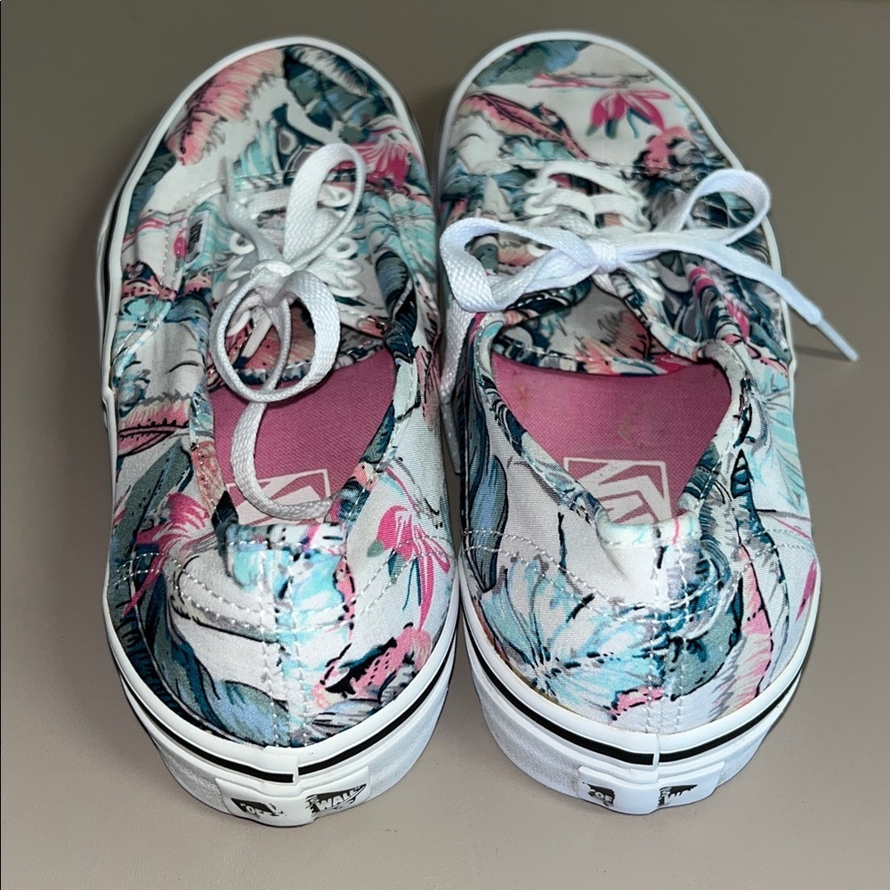 Vans Canvas Shoes Women’s Feathers Print Tropical White | size 8 - Picture 4 of 8